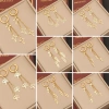 New cross-border stainless steel long chain earrings, long tassel stud earrings, personalized and elegant, versatile chanel-style earrings and accessories details Picture